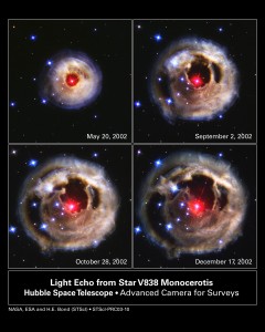 Hubble Watches Light from Mysterious Erupting Star Reverberate Through Space